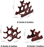 Wood Wine Rack,Wine Storage Cabinet Shelf,Easy-Assembly Freestanding Wood Bottle Racks Countertop for Kitchen Pantry Dining Room (Brown, D:9.6 * 6.2 * 6.2inch(Holds 3 Bottles))
