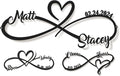 Personalized Anniversary Wedding Gifts for Couples 2025, Customized Metal Infinity Signs with Names & Date, Love Heart Unique Wall Art for Newlyweds Valentines