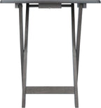 WINSOME Dorian Oversized Snack Table Set, Oyster Gray (Brown Base) (replace color may vary)., 23.62 x 15.75 x 25.51, 5pc