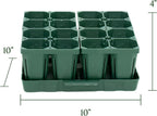Vego garden Seedling Suite Products, 4 Pack Jumbo Seedling Trays with 10" x 10" Bottom Watering Trays