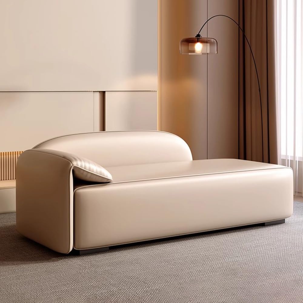 Modern Bedroom Bed End Stool Sofa Nordic Simple Shoe Bench Clothing Store Chaise Longue Entryway(Beige,Medium)