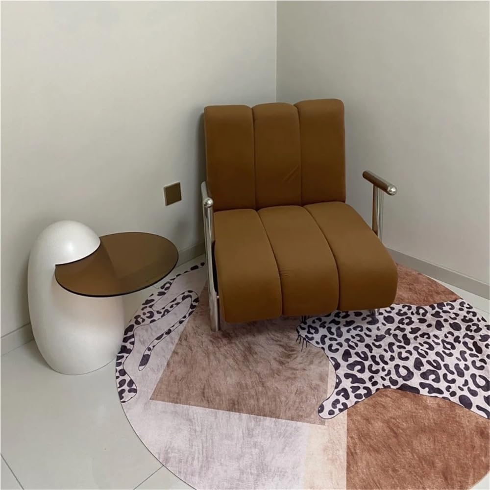 Modern PE Plastic Coffee Table, Nesting End Table with Glass Top, Egg-Shaped Side Table for Living Room, Bedroom, Small Spaces