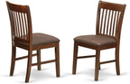 HomeStock 5 Piece Dinette Set for 4 Includes a Round Dining Table with Pedestal and 4 Dining Room Chairs, 42x42 Inch,Mahogany
