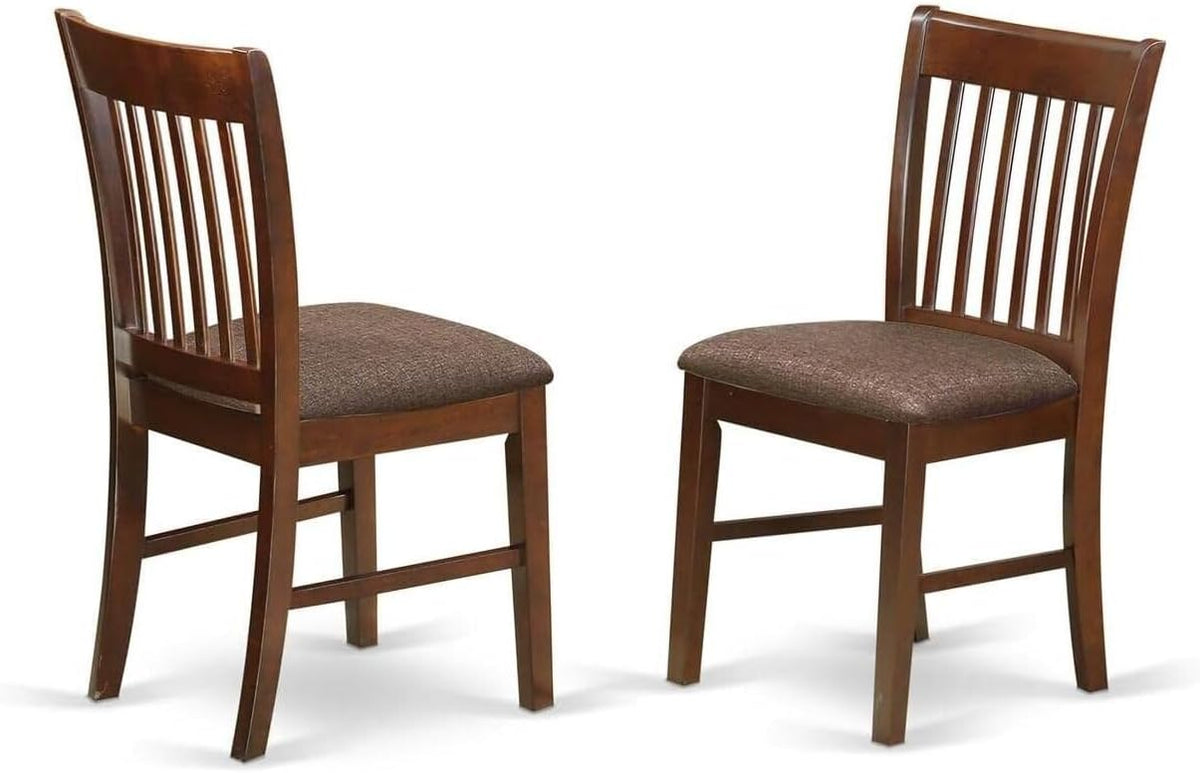 HomeStock 5 Piece Dinette Set for 4 Includes a Round Dining Table with Pedestal and 4 Dining Room Chairs, 42x42 Inch,Mahogany
