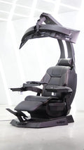 Imperatorworks CLUVENS Manticore Model Zero Gravity Gaming Chair Cockpit Gaming Workstation Executive seat (Black) Support 3 Monitors 1 * 49"/57" Monitor can Extend to 5 Monitors