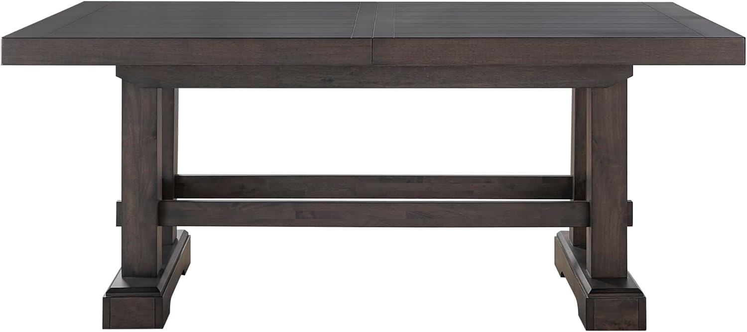 Steve Silver Furniture Napa 9pc Dining Table Set, 72"-90"-108" Dining Table w/ 2-18" Leaves, 8 Upholstered Side Dining Chairs, Farmhouse Design, Dining Room, 72" L x 42" W x 30.5" H, Brown
