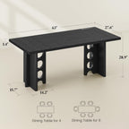 Dining Table for 4 People, Rectangle Kitchen Table with Elegant Design Legs, Modern Dining Room Tables for Small Space, Easy to Assemble, Pretty Sturdy, Heavy Duty (Black)