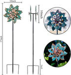 VEWOGARDEN Garden Decor Wind Spinners, Small Waterproof Metal Pinwheels Wind Spinner for Yard and Garden 37 * 10inches (Double Blade)