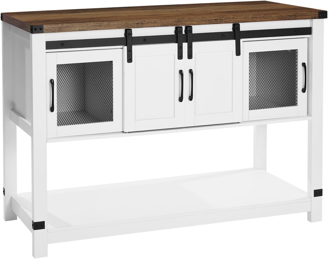 VEVOR Buffet Cabinet, 47 Inch Farmhouse Sideboard, Storage Cabinet with Barn Doors, Farmhouse Sideboard Buffet Cabinet for Living Room, Entryway