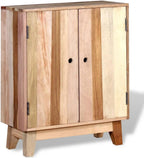 Solid Reclaimed Wood Sideboard, 2-Door Retro Buffet Cabinet, Rustic Accent Storage Credenza for Living Room and Dining Room, 11.8 x 23.6 x 29.9 Inches, Beige