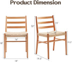 STARY Dining Chairs Set of 4, Woven Rope Seat with Sturdy Metal Frame, Mid Century Modern Dining Room Chairs for Kitchen, Living Room, Restaurant