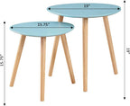 Convenience Concepts Oslo Nesting End Tables, Sea Foam / Light Oak