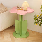Flower Shape Side Table, Modern Bedside Table, Multifunctional Coffee Table, Cute Storage Table Suitable for Small Indoor Space(Pink)