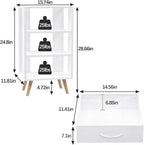 Aenuert Night Stand, White Nightstand with Fabric Drawers, Wooden Side Table with Open Storage, 3-Tier Modern End Table, Bedside Table for Small Space, Living Room, Bedroom