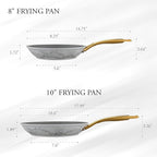 Frying Pan Nonstick, 10 Inch Skillet Easy to Clean, Kitchen Fry Pan without PTFE & PFOA, Compatible with All Stovetops, Lightweight and Durable, Marble White