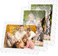 3 PCS 5x7 Inch Acrylic Picture Frames, Clear Scalloped Picture Frame with Removable Stand, Double Sided Transparent Magnetic Photo Frames for Home Office Refrigerator Tabletop Desktop Display