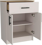 Pantry Cabinet Netal, Kitchen, Ivory/Natural Oak