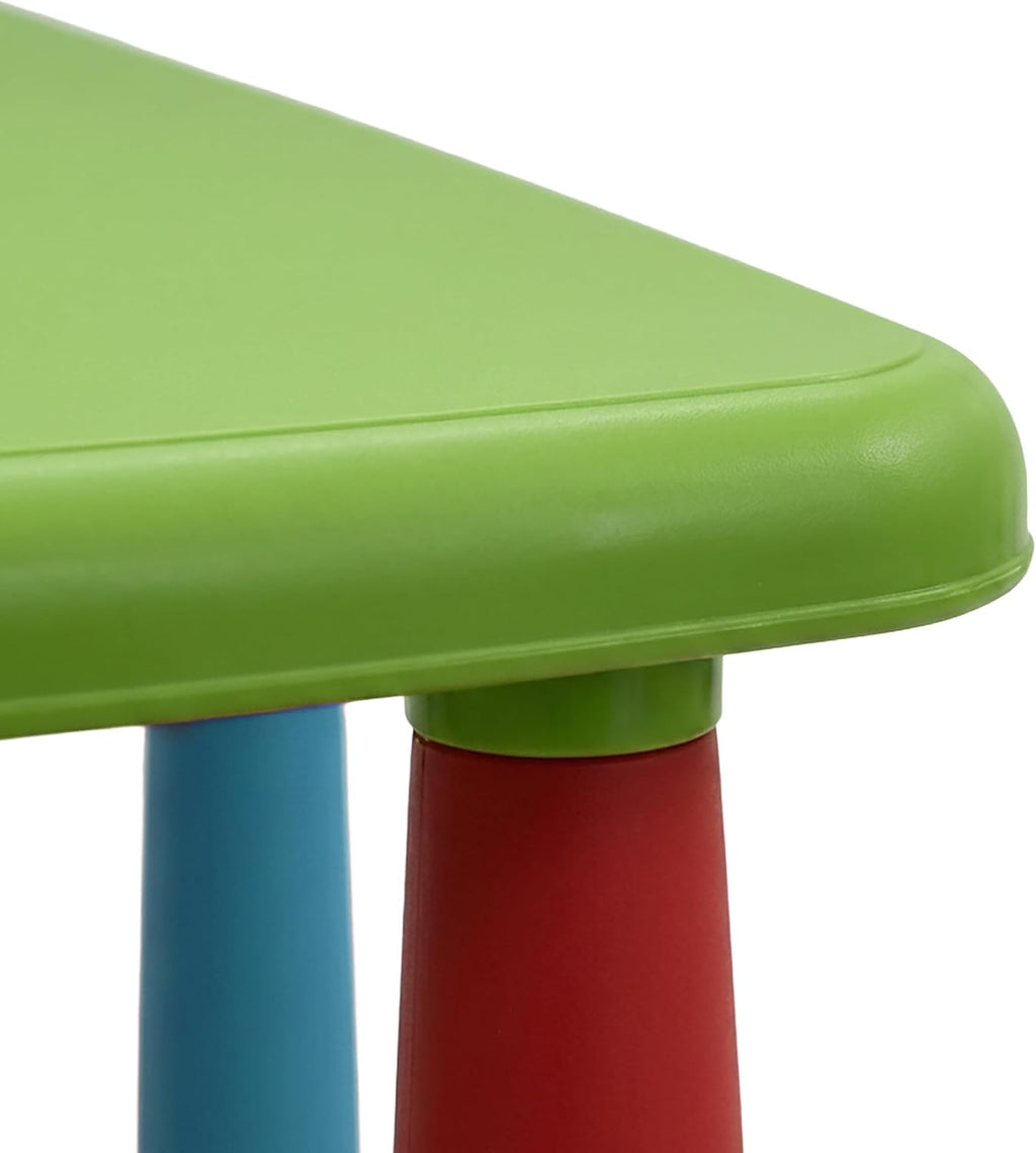 Relaxdays Children's Furniture Set, 1 Children's Table, 2 Stools, Wipe-Clean, Lightweight Plastic, Seating Corner for Children's Room, Colourful