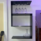 Modern Multifunctional Wine Rack, Practical Multi-Layer Wall Wine Rack, Bar Wall Decor, Suitable for Bar, Restaurant, Living Room(White)