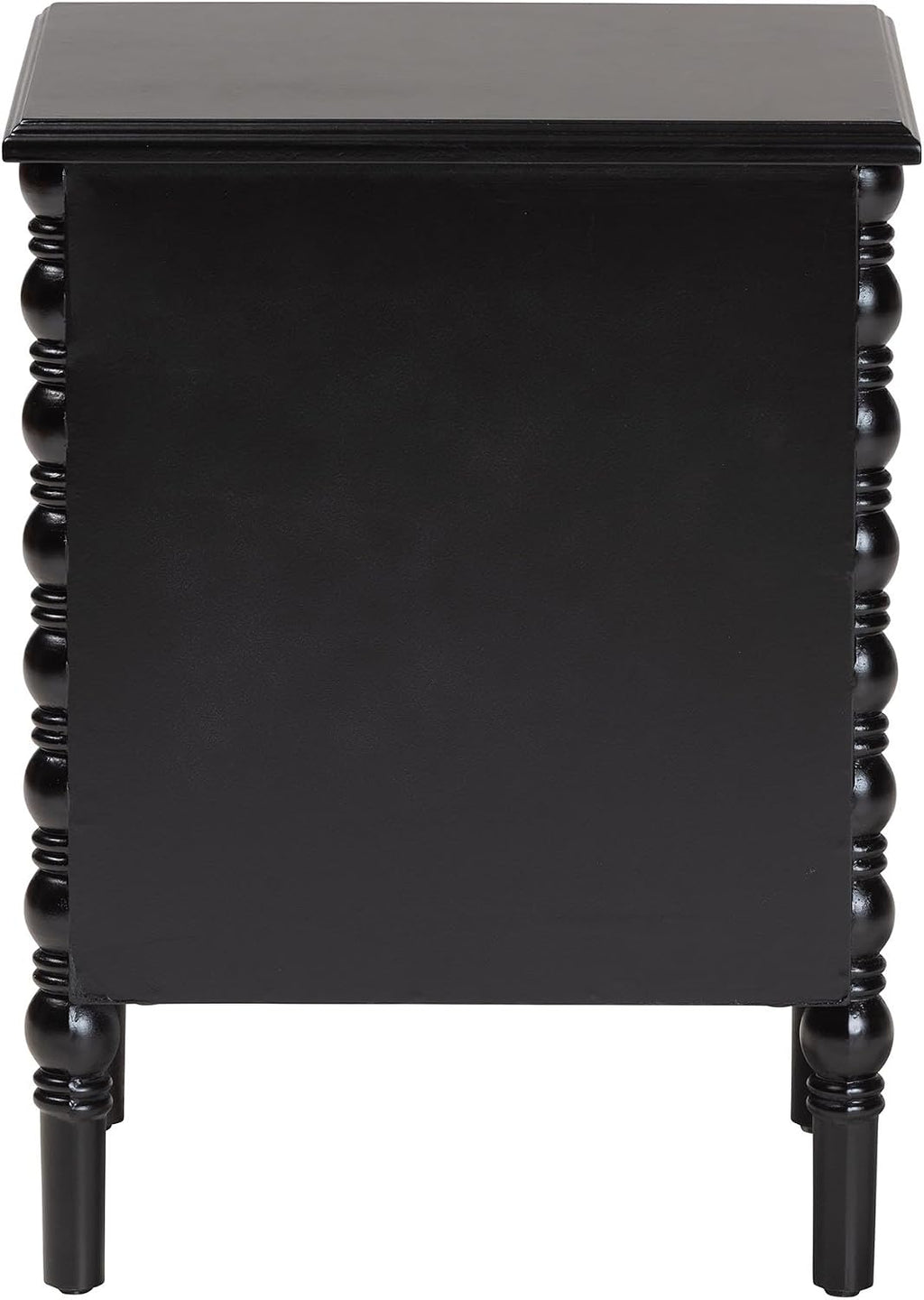 Baxton Studio Malinda Classic Black Wood 2-Drawer End Table with Spindle Legs
