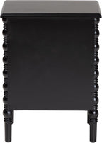 Baxton Studio Malinda Classic Black Wood 2-Drawer End Table with Spindle Legs
