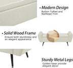 Faux Leather Storage Bench for Bedroom, Extra Long Bench for King Size Bed, Modern Upholstered End of Bed Ottoman Bench with Arms for Entryway Living Room (Faux Leather-Beige)