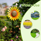 Yard Wind Spinner Outdoor,Garden Wind Spinners & Wind Sculptures,Sunflower Windmills Lawn Decor,Metal Flower Garden Pinwheels for Yard,12.8 * 57 Inches