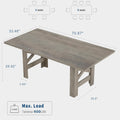 Takywep 71" Large Dining Table for 6-8, Farmhouse Wooden Kitchen Table with Sturdy Triangular Legs, Thick Rectangle Tabletop, Heavy-Duty Base for Dining Room, Apartment, Kitchen, Rustic Gray