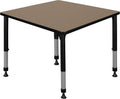 Regency Kee 42 in. Square Height Adjustable Classroom Activity Table- Noble Oak Top & Black Base
