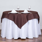 Efavormart 54x54 Chocolate Wholesale Linens Seamless Polyester Square Linen Tablecloth for Wedding Banquet Party Restaurant