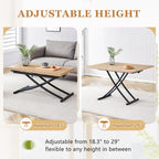 Adjustable Height Coffee Table to Dining Table, Lift Top Foldable Dining Table with Expandable Top & Wheels, Convertible Coffee Table for Small Spaces & Apartments