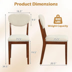 Giantex Sherpa Dining Chairs Set of 4, Modern Kitchen Chair w/Rubber Wood Legs, Padded Seat & Backrest, Armless Accent Side Chairs for Living Room, Dining Room, Restaurant