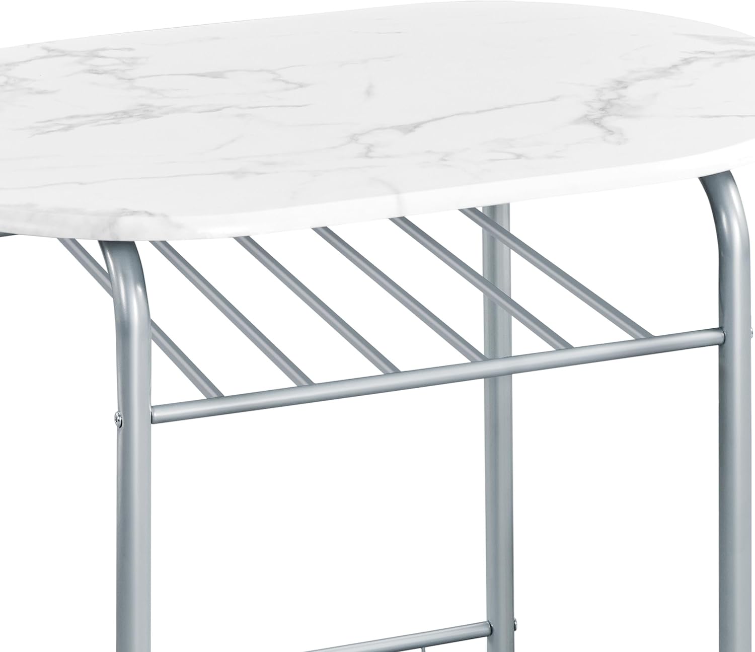 Yaheetech 3-Piece Dining Table Set, Breakfast Bistro Table Set for 2, Small Kitchen and Table Chairs Set of 2 with Metal Frame and Storage Rack for Small Space/Apartment/Dorm Room, White