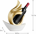 AWNR Gold Abstract Single Wine Liquor Bottle Holder Gifts, Display Shelf | Elegant Small Wine Racks Countertop for Cabinet Kitchen Shelves,Bottle Storage Decorative Accessories for Wine Lovers