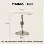 Marble Side Table/Small Round Table – Suitable for Living Room or Bedroom (as a Bedside Table)