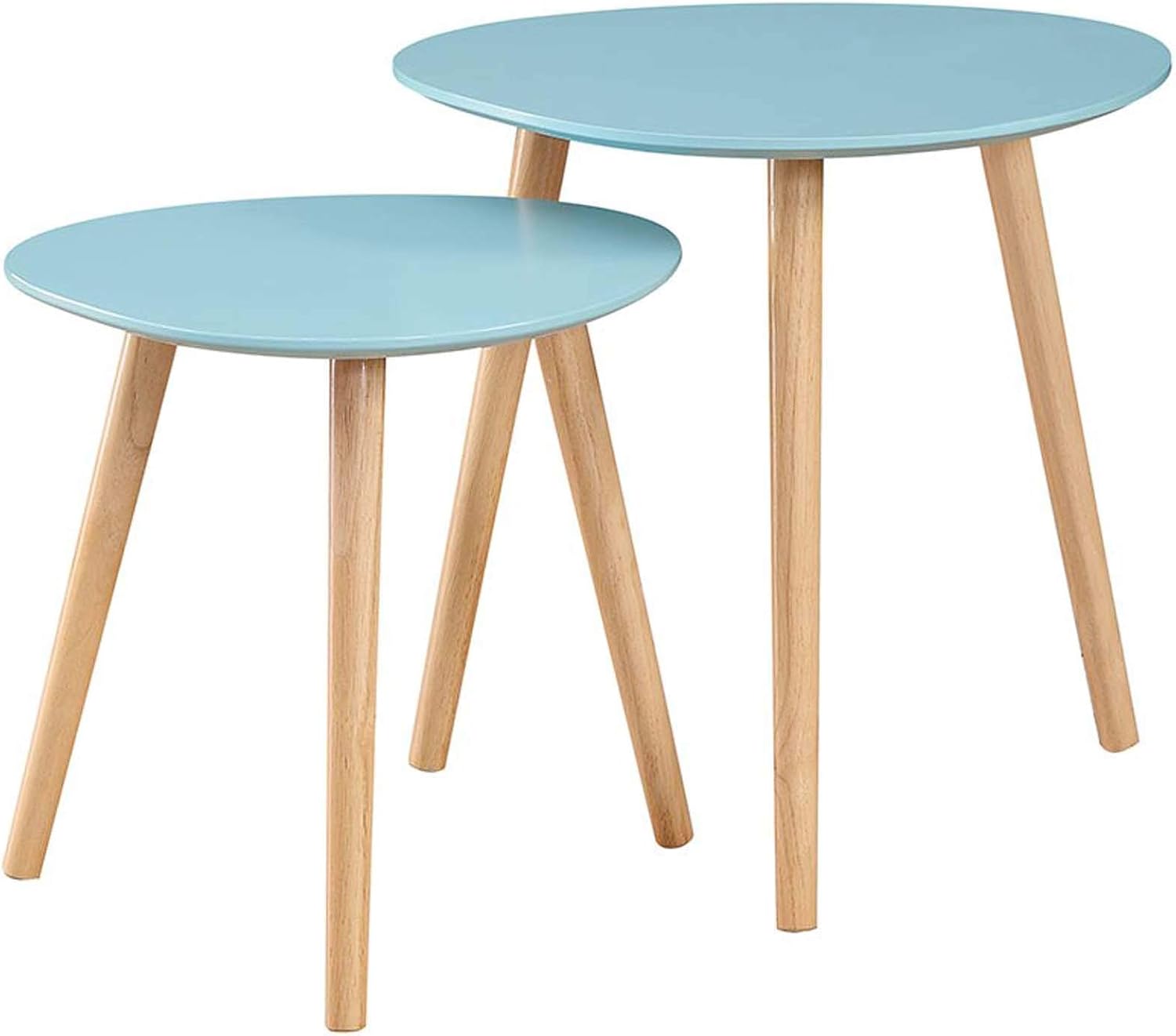 Convenience Concepts Oslo Nesting End Tables, Sea Foam / Light Oak