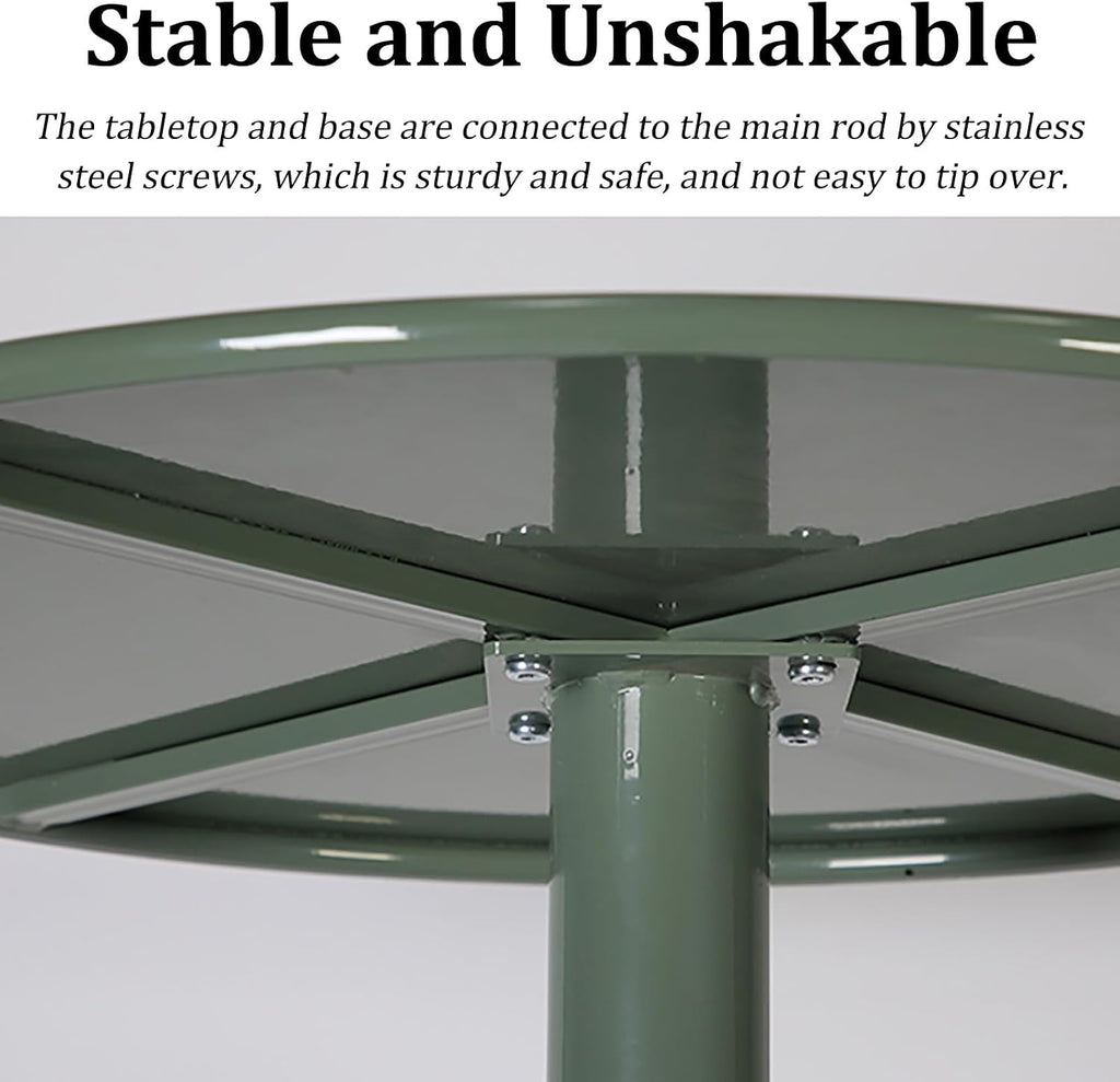 Multifunctional Round Metal End Table, Minimalist Solid Color Large Base Coffee Table Cocktail Table Tray Table for Living Room Sofa Balcony Bedroom Garden Lounge(48x72cm, Cream)