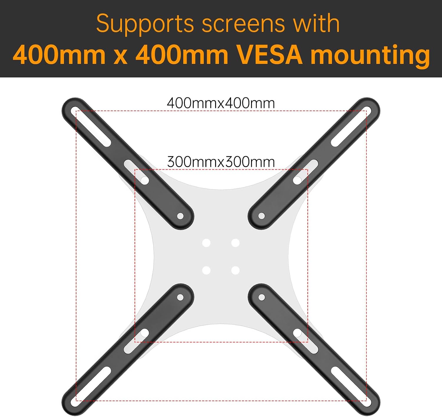 VESA Extension Mount Adapter Brackets Kit | For Screens 32 to 55 inch LCD LED TV, TV Mount Steel Conversion Plate for VESA up to 400x400mm
