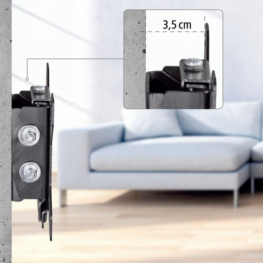 Hama Tilting TV Wall Mount, TV Bracket (TV 10 to 26 inches, 66 cm and 30 kg Max, Perfect for Amazon Echo Show 15, Tilt + 10°/- 15°, VESA 100 x 100 Max, Fisher & Jig Pegs) with 10-Year Guarantee, Black