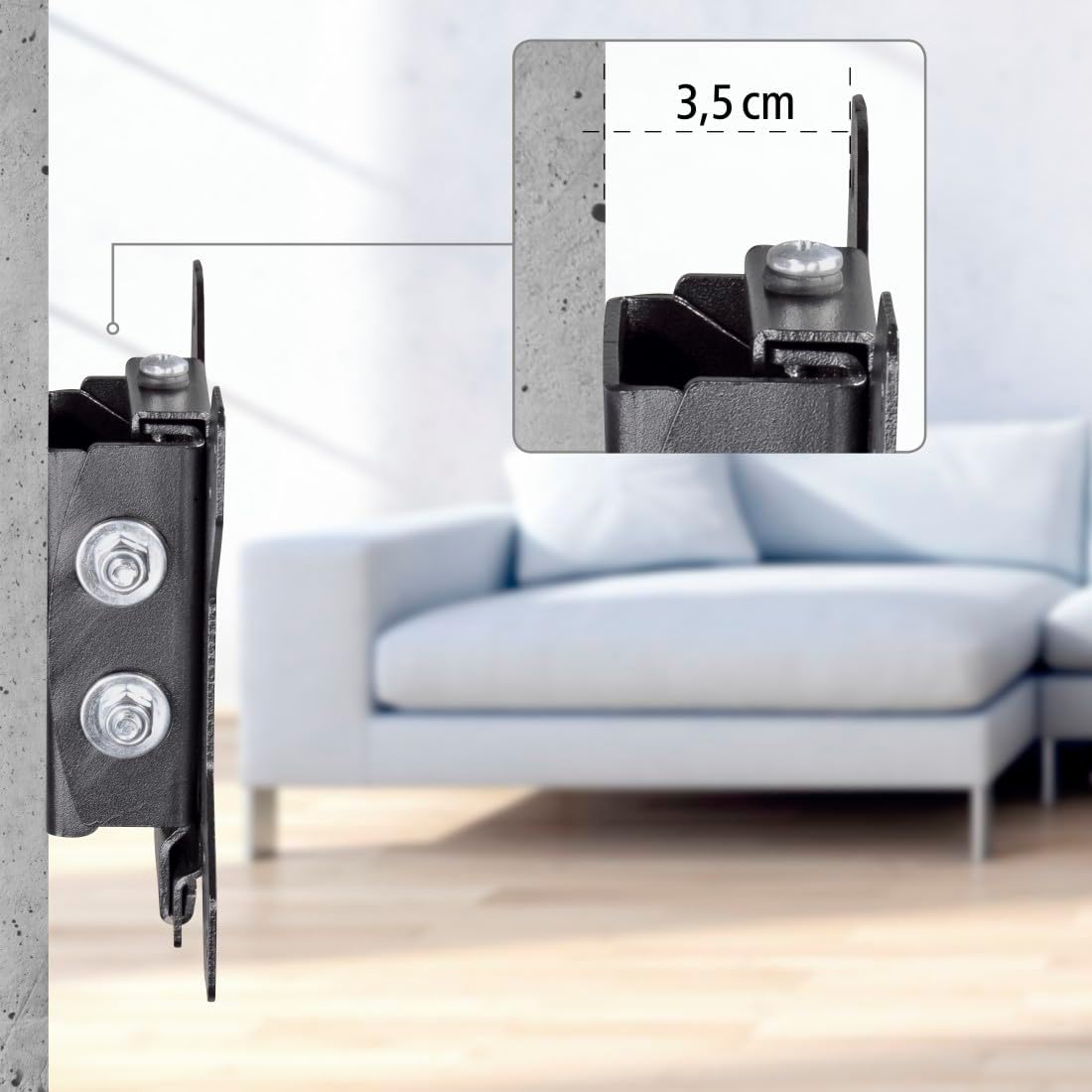 Hama Tilting TV Wall Mount, TV Bracket (TV 10 to 26 inches, 66 cm and 30 kg Max, Perfect for Amazon Echo Show 15, Tilt + 10°/- 15°, VESA 100 x 100 Max, Fisher & Jig Pegs) with 10-Year Guarantee, Black