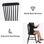 Dining Chairs Set of 4, Windsor Dining Chairs, Spindle Back Wooden Chair for Kitchen and Dining Room, Dining Room Chairs, Windsor Chairs Set (Black)