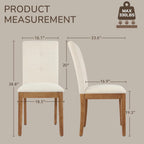 LSSBOUGHT Upholstered Kitchen & Dining Room Chairs with High Back, Linen Fabric Armless Dining Chairs with Solid Wood Legs for Dining Room and Kitchen (Beige, Set of 6)