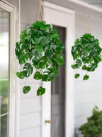 Large Fake Hanging Plants in Pot for Indoor & Outdoor, Long Artificial Hanging Monstera Plants, 27.6" Fake Potted Vines Ivy Greenery Plant for Room Wall Shelf Decor Living Room Bathroom Patio Porch