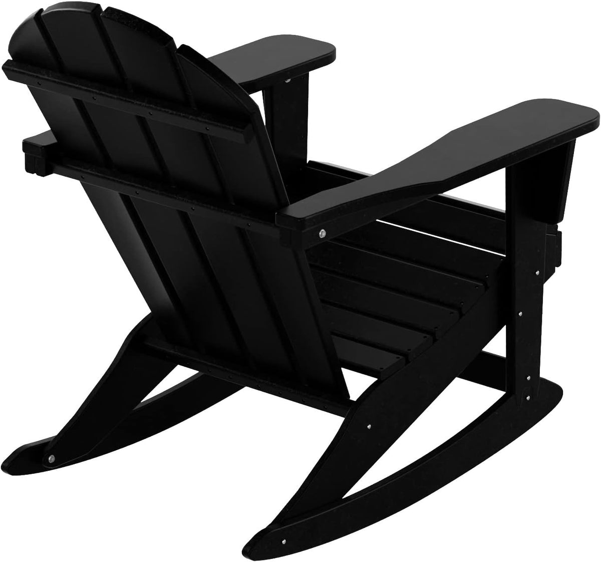 WestinTrends Malibu Outdoor Patio Porch Rocking Adirondack Chair (Set of 4), Black
