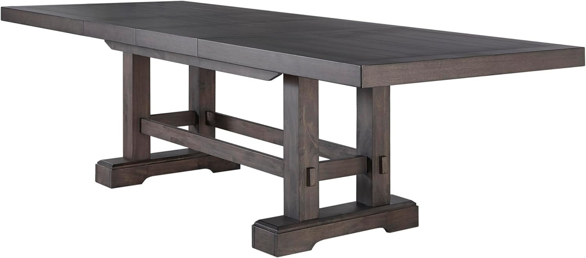 Steve Silver Furniture Napa 9pc Dining Table Set, 72"-90"-108" Dining Table w/ 2-18" Leaves, 8 Upholstered Side Dining Chairs, Farmhouse Design, Dining Room, 72" L x 42" W x 30.5" H, Brown