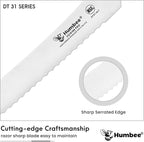 10-Inch Offset Serrated Bread Knife, Premium High Carbon Stainless Steel Blade Knife for Bread with Ergonomic Handle, NSF Certified, DT-31 Series, Black