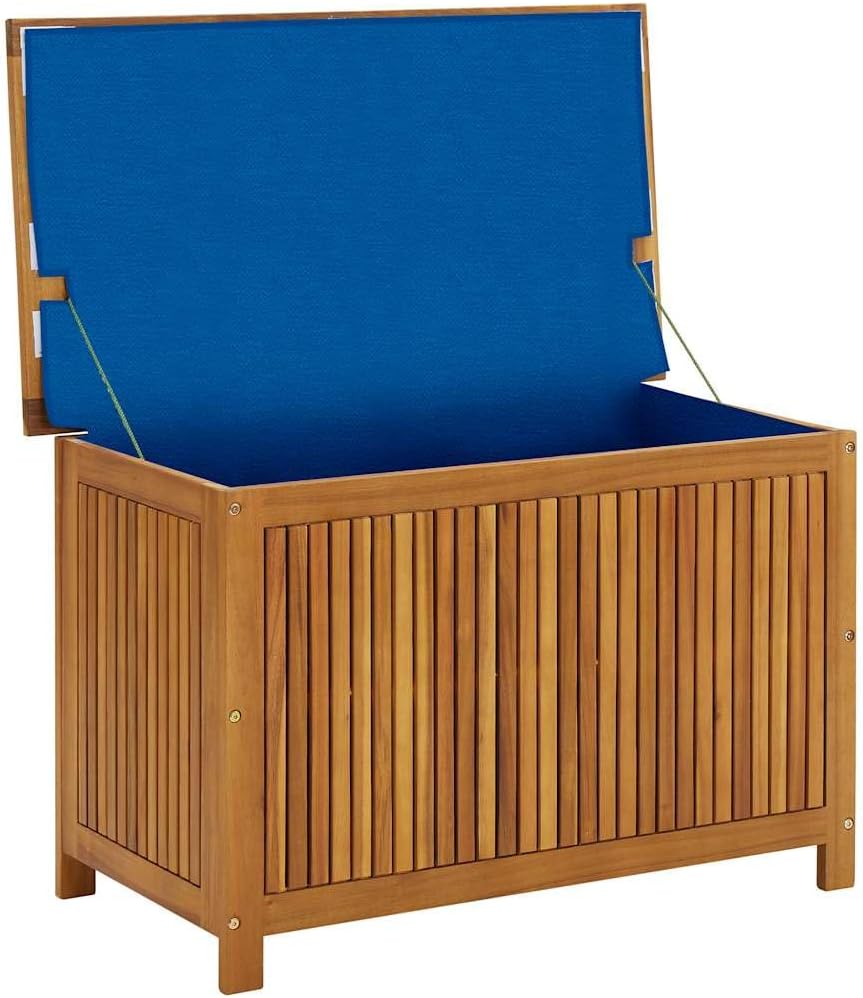 Wooden Patio Storage Box, Garden Tools Box Container, 35.4"x19.7"x22.8" Solid Wood Acacia,-653