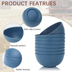 Homienly Unbreakable Cereal Bowl Set 26 OZ, Premium Wheat Straw Bowls Set of 8, Microwave and Dishwasher Safe Bowls, Dessert Bowl for Kitchen, Serving Soup, Unbreakable Oatmeal Bowls(Blue, 26 OZ)