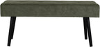 Comfy to go Entryway Bench - Green Bench for Bedroom, Modern Ottoman End of Bed, Corduroy Padded Benches for Living Room, Foyer, Mudroom, Hallway - 39" L x 14" W x 17" H | Corduroy Padded Benches for Living Room, Foyer, Mudroom, Hallway - 39" L x 14" W x