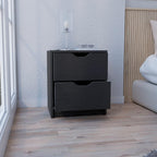2 Drawers Nightstand, End Table, Side Table Pull Out System,for Small Spaces